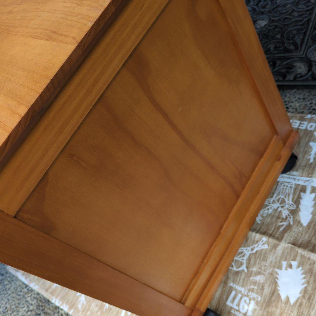 木製キャビネット 4段 引き出し　サイドテーブル　FAXや電話台にも