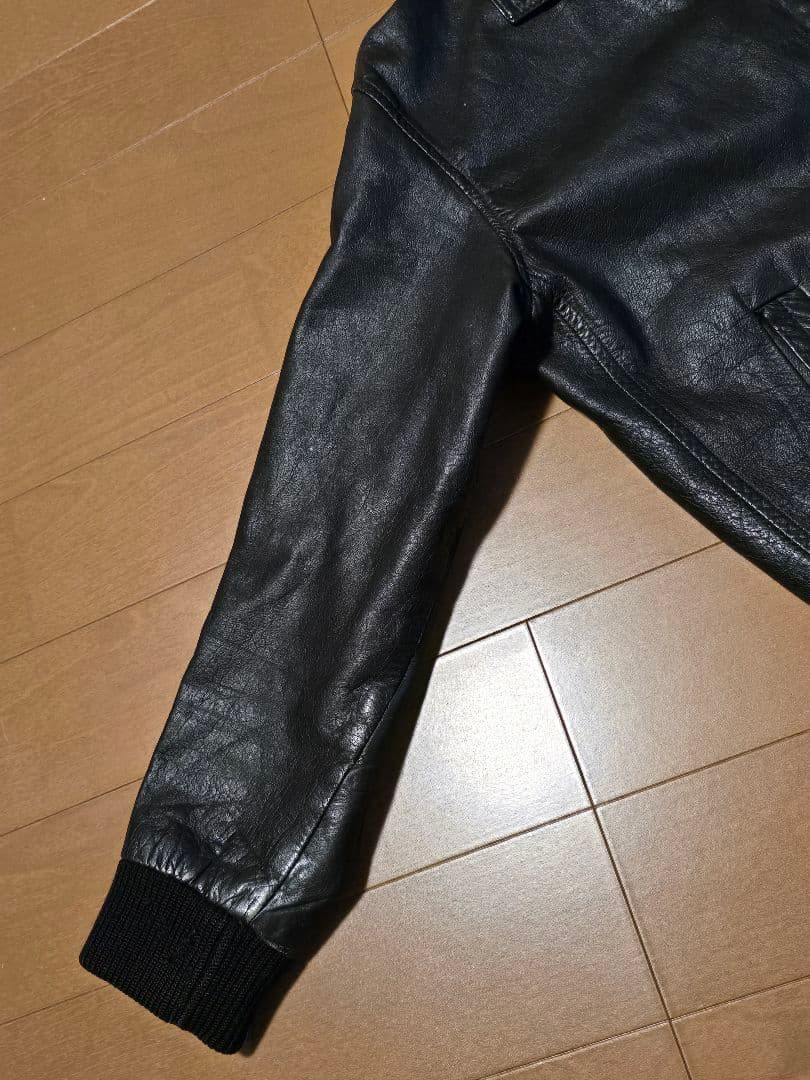 国産ビンテージ.レザージャケット. Mサイズ.黒.日本製ジャパン