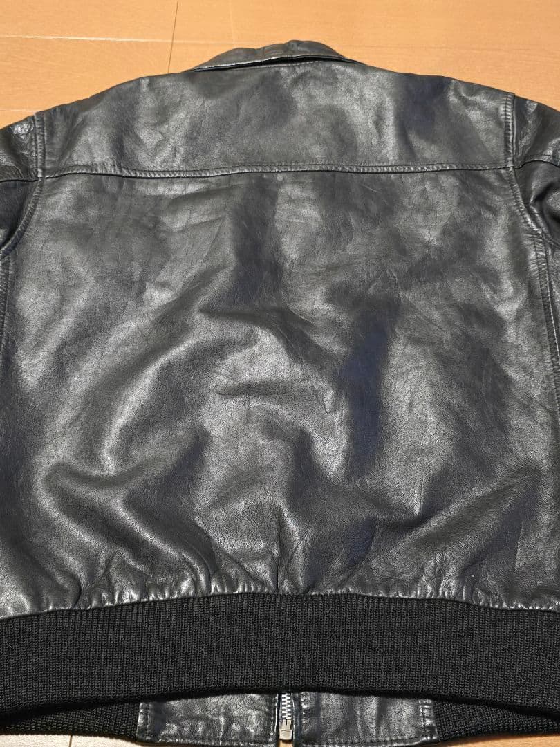 国産ビンテージ.レザージャケット. Mサイズ.黒.日本製ジャパン