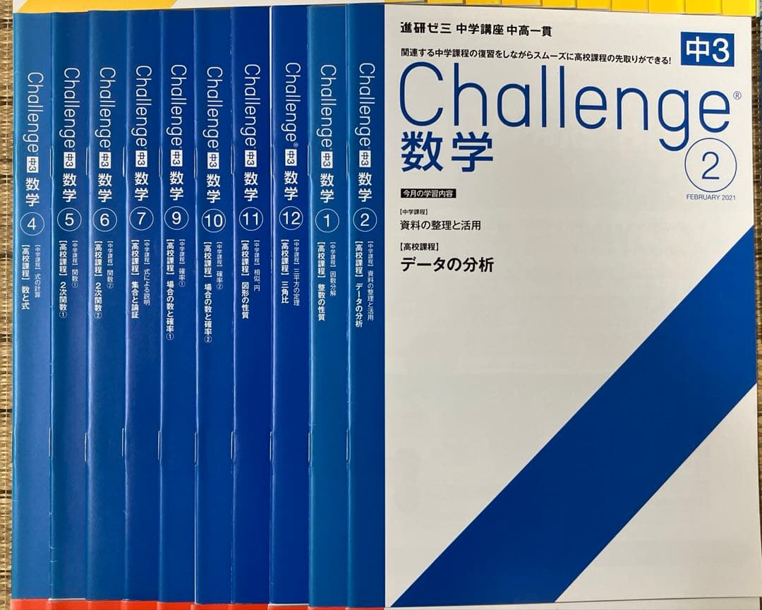進研ゼミ中学講座 中高一貫コース まとめ売り 中2〜中3 定期テスト・入試対策