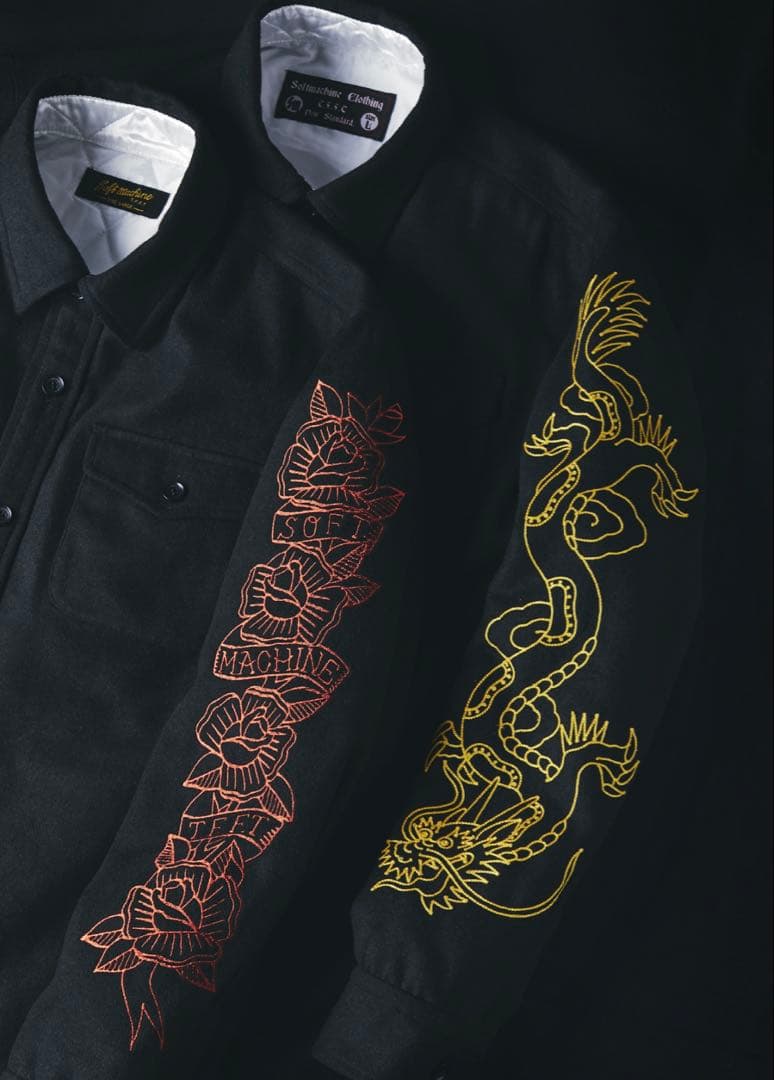 C*F様 SOFTMACHINE CPOジャケット XL キルティング刺繍 ソフ