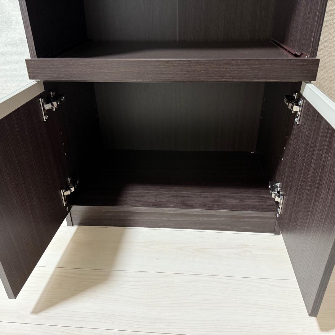 【完成品】ニトリ レンジ台(フォルム RE9060 DBR)