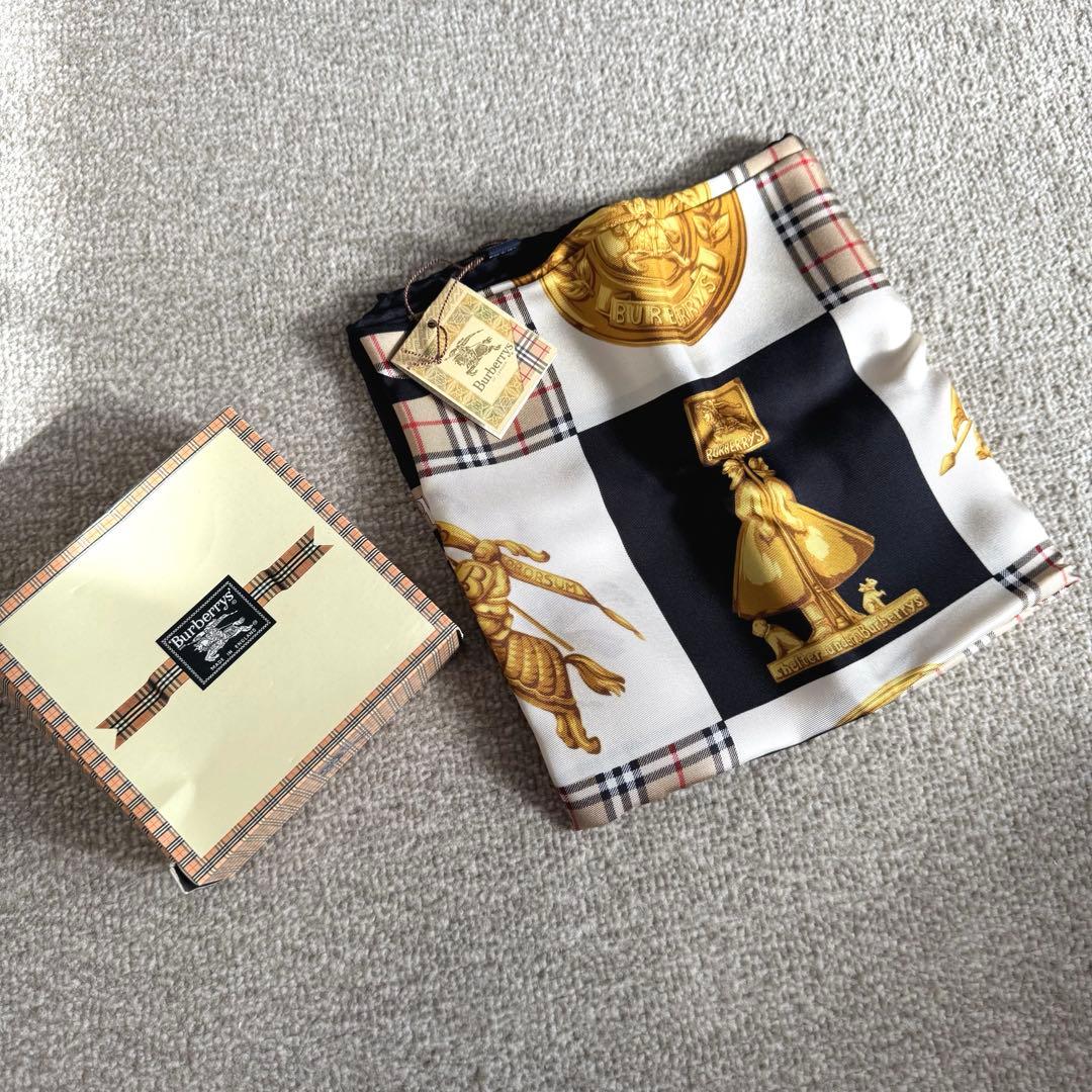 BURBERRYS バーバリー 大判スカーフ シルク ノバチェック ヴィンテージ
