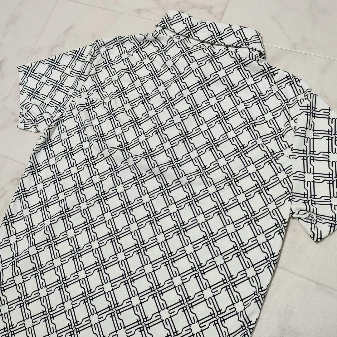 ルコックスポルティフゴルフ　総柄半袖ポロシャツ　吸水速乾　UVカット　25年　M