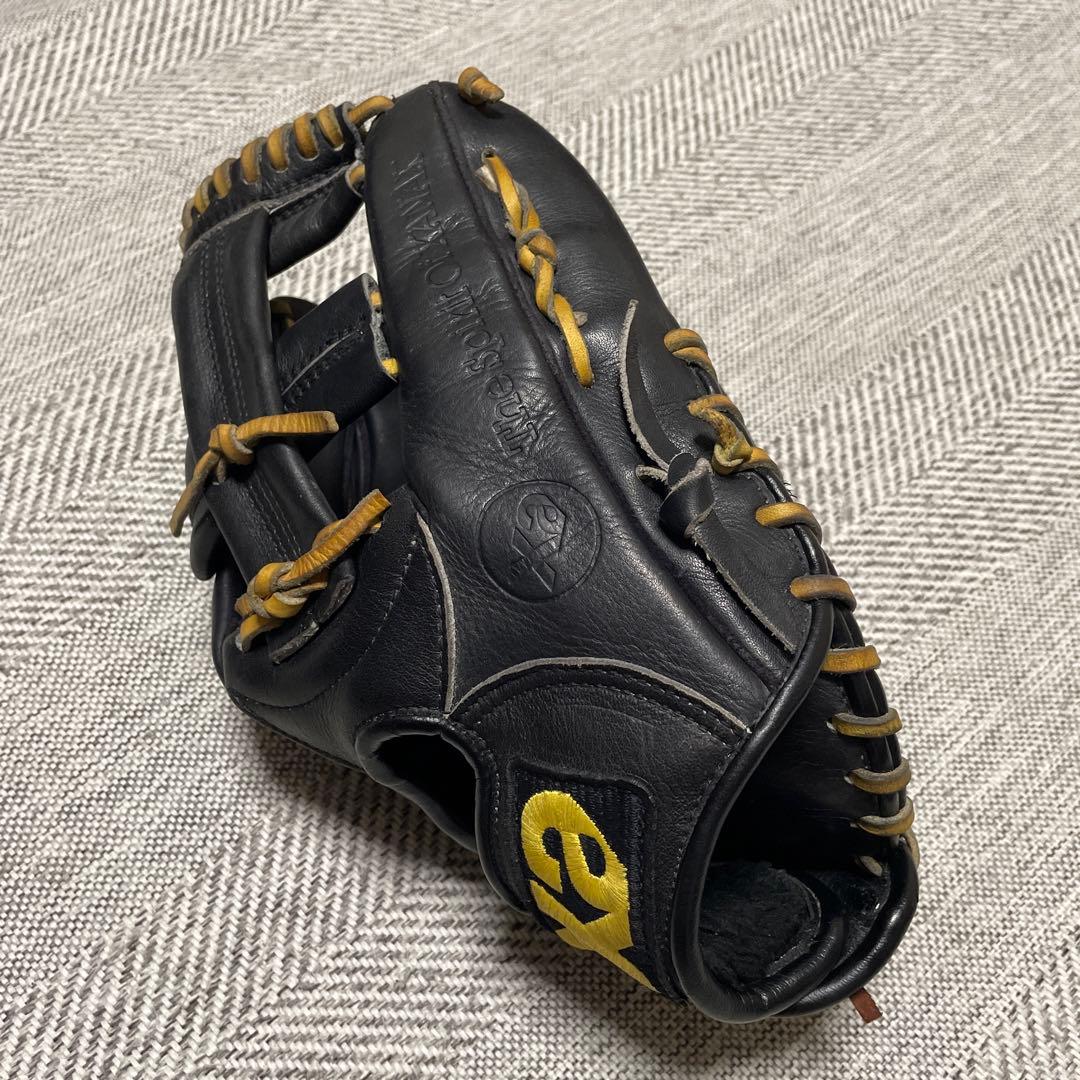 ◆極美品◆ザナックス　xanax 野球グローブ 黒 レザー オープントップ