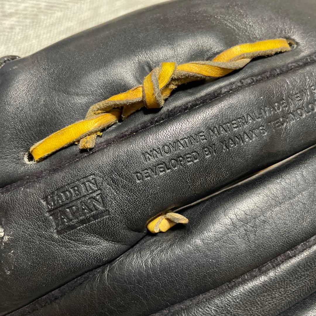 ◆極美品◆ザナックス　xanax 野球グローブ 黒 レザー オープントップ