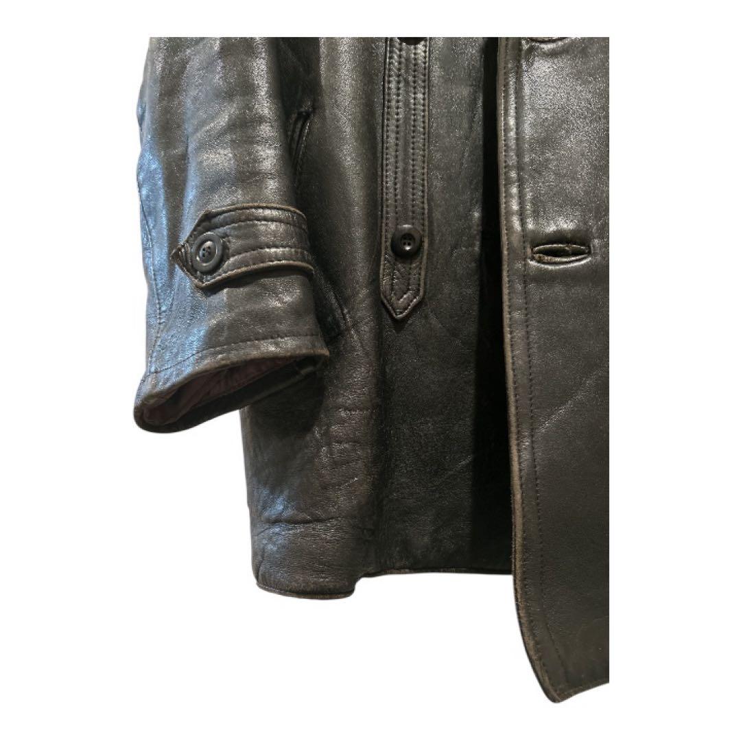 【チンスト付】50s-60s GVフランス製 コルビュジエ レザージャケット 黒