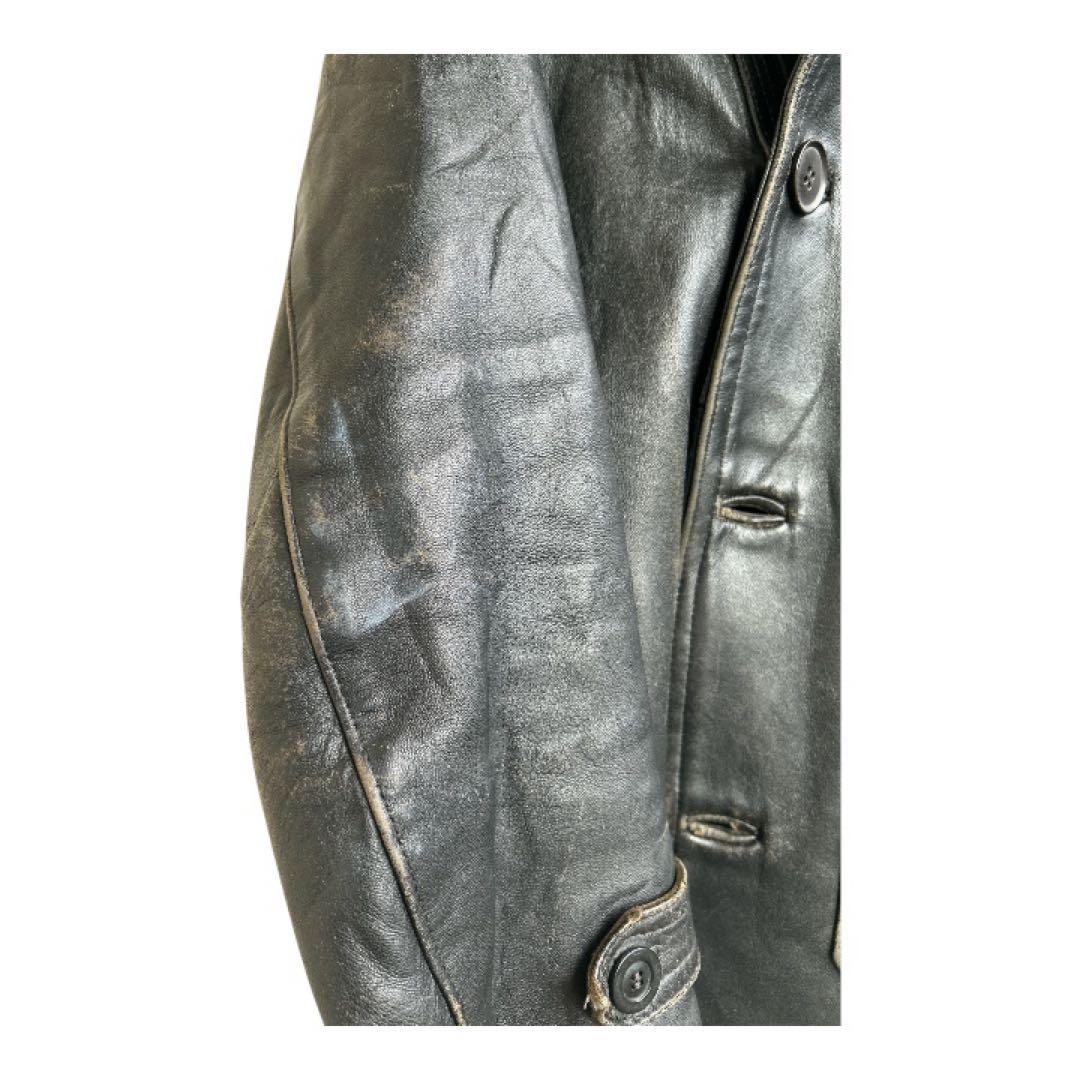 【チンスト付】50s-60s GVフランス製 コルビュジエ レザージャケット 黒