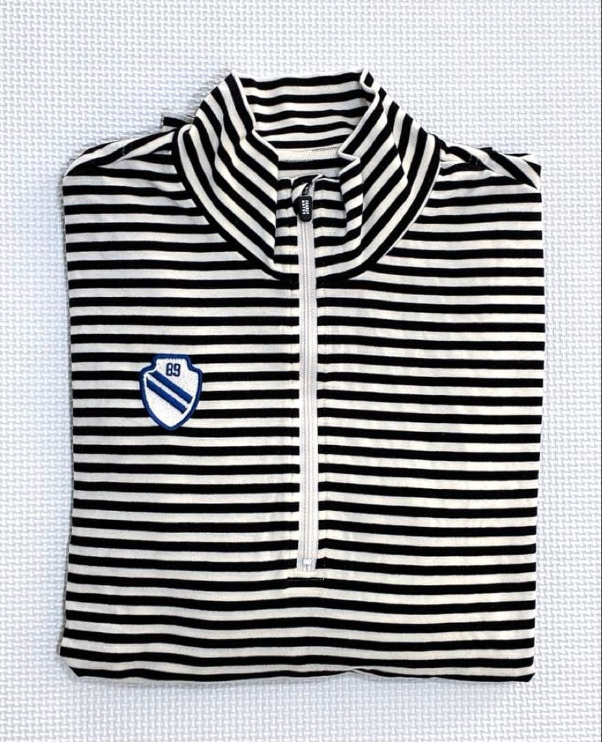 パーリーゲイツ プレミアウォームハーフジップ モックネック（NAV×WHT／4）