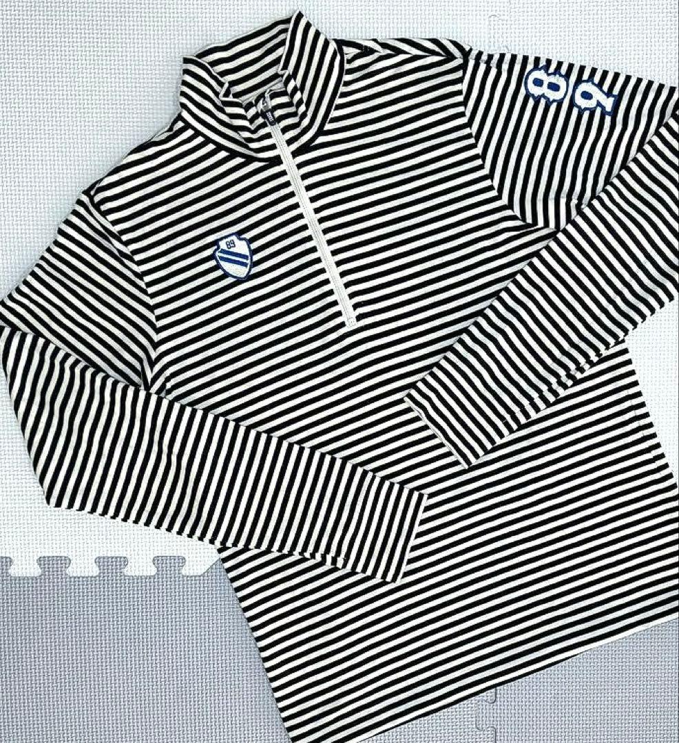 パーリーゲイツ プレミアウォームハーフジップ モックネック（NAV×WHT／4）