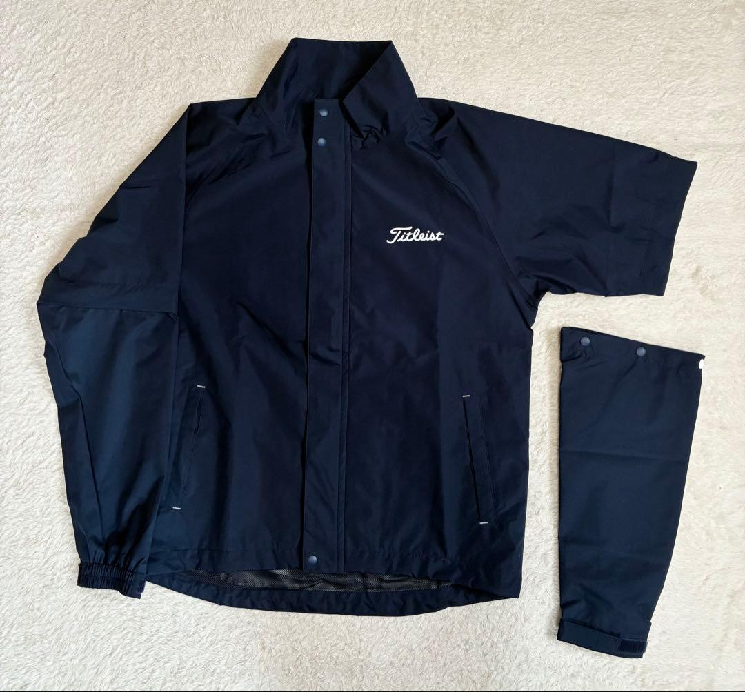 【美品】Titleist タイトリスト 2way レインウェアジャケット 紺 L