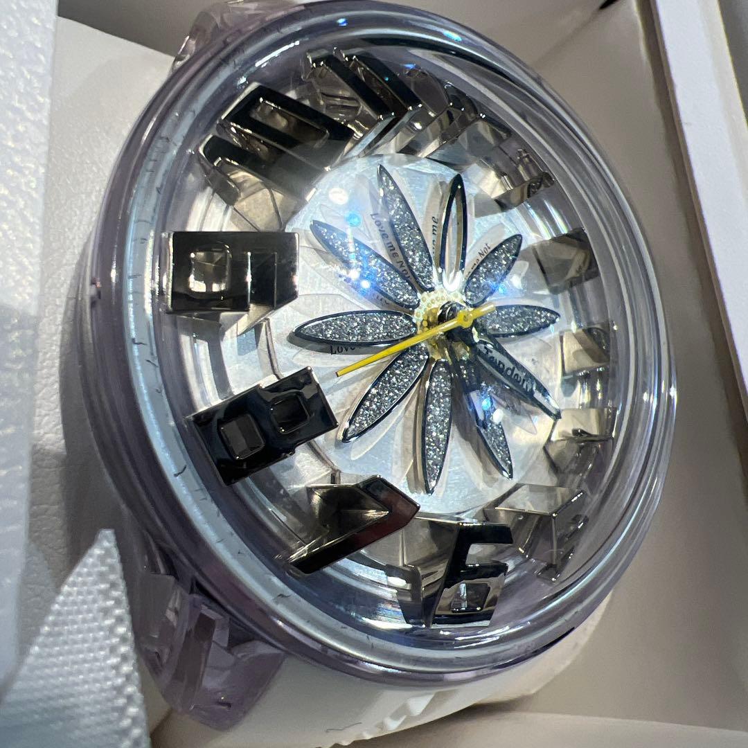 Tendence キングドーム ラバーベルト 時計 花 美品