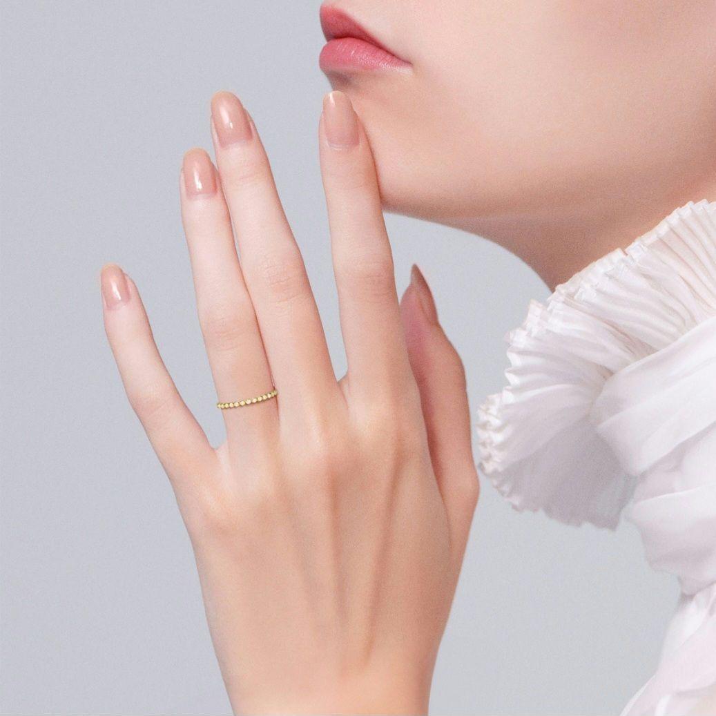 美品　AHKAH　アーカー　11号　K18　ハーフエタニティリング