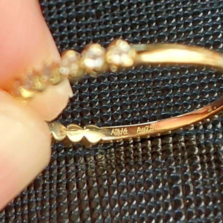 美品　AHKAH　アーカー　11号　K18　ハーフエタニティリング