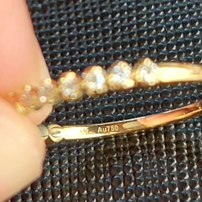 美品　AHKAH　アーカー　11号　K18　ハーフエタニティリング