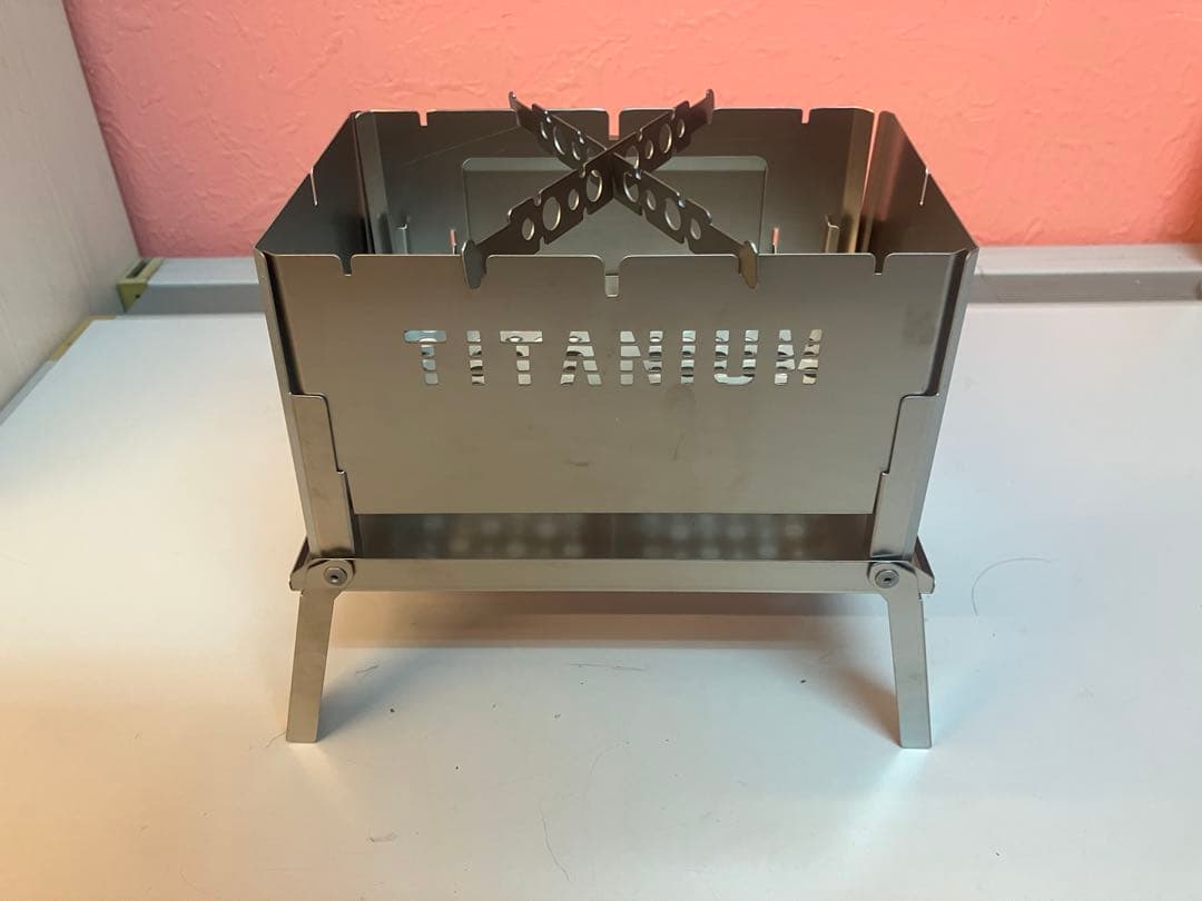 笑’s B-6君　オールチタン　ステンレスメッシュ燗グリル　チタン五徳　セット