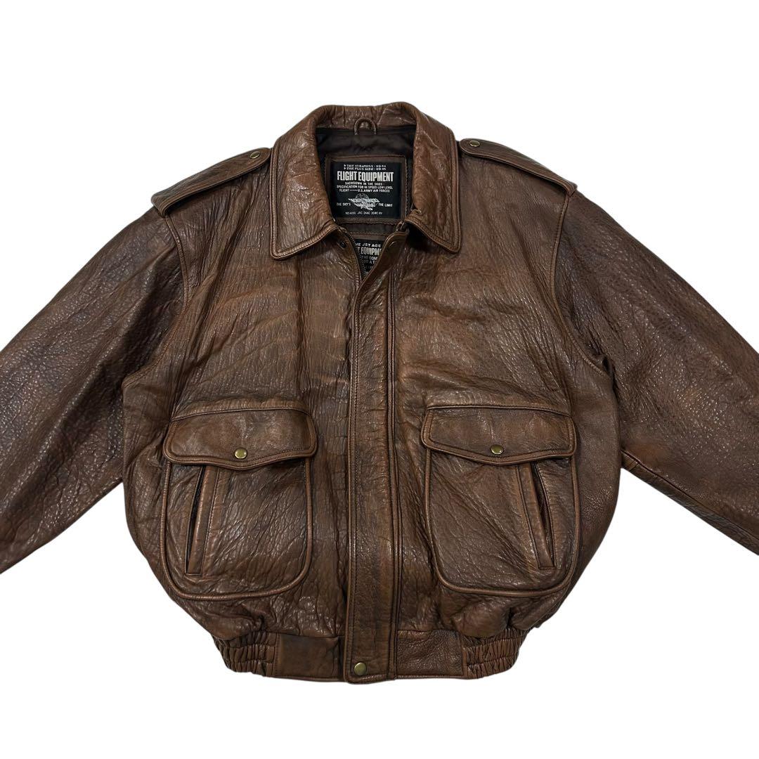 90s Vintage ラムレザー A-2 フライトジャケット メンズ3L