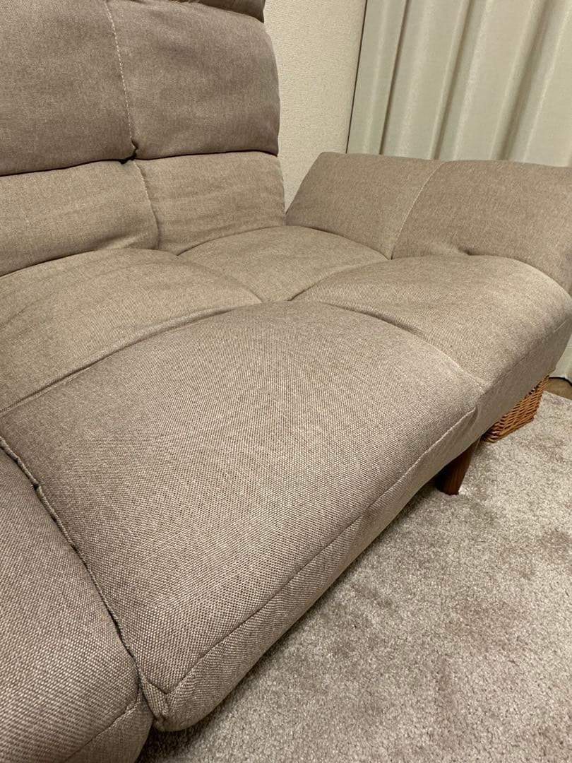 リクライニングソファ ベージュ 2人掛け