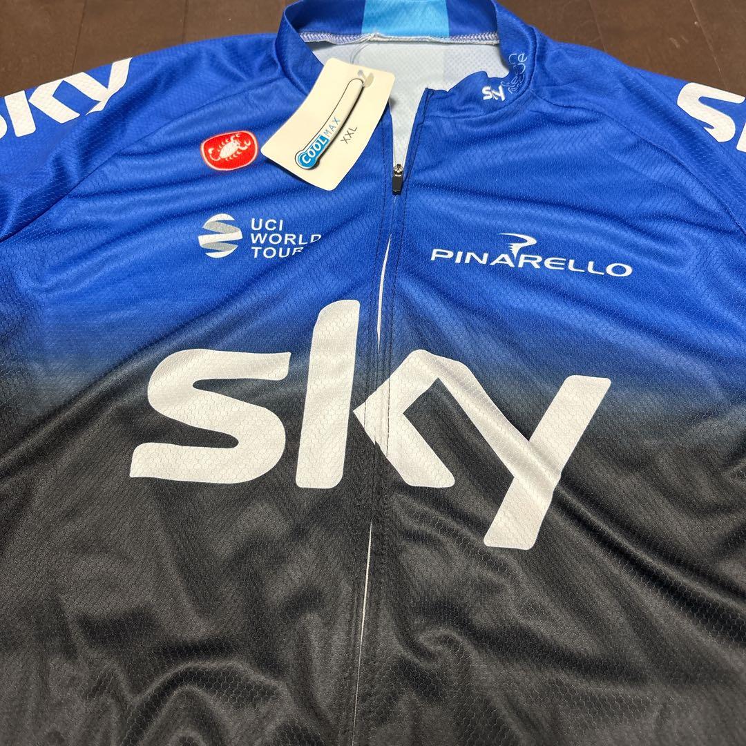 新品タグ付き　Team Sky サイクルジャージ　カステリロゴ