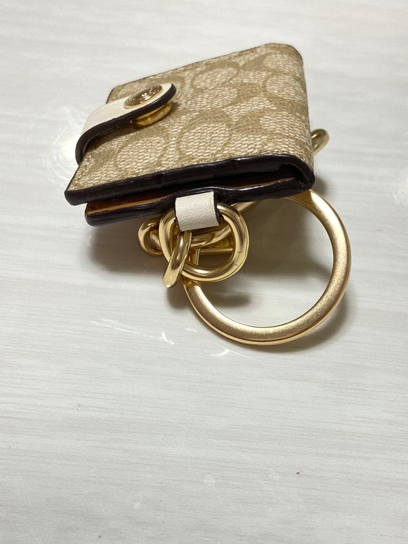 [美品]COACH コーチ シグネチャー バッグチャーム 写真入 キーホルダー