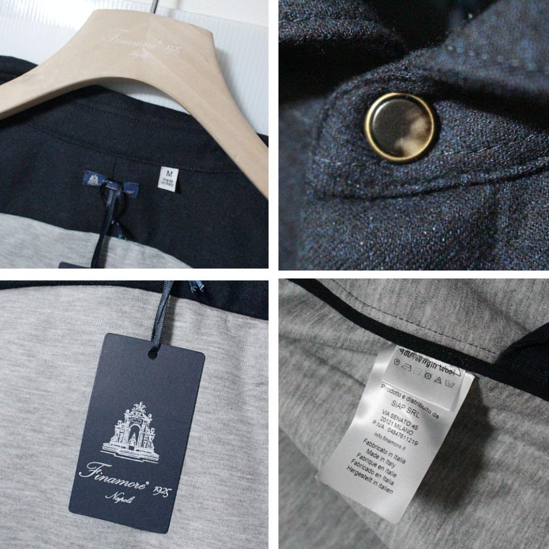 未使用訳 フィナモレ1925 イタリア製 ダブルフェイス生地シャツジャケット M
