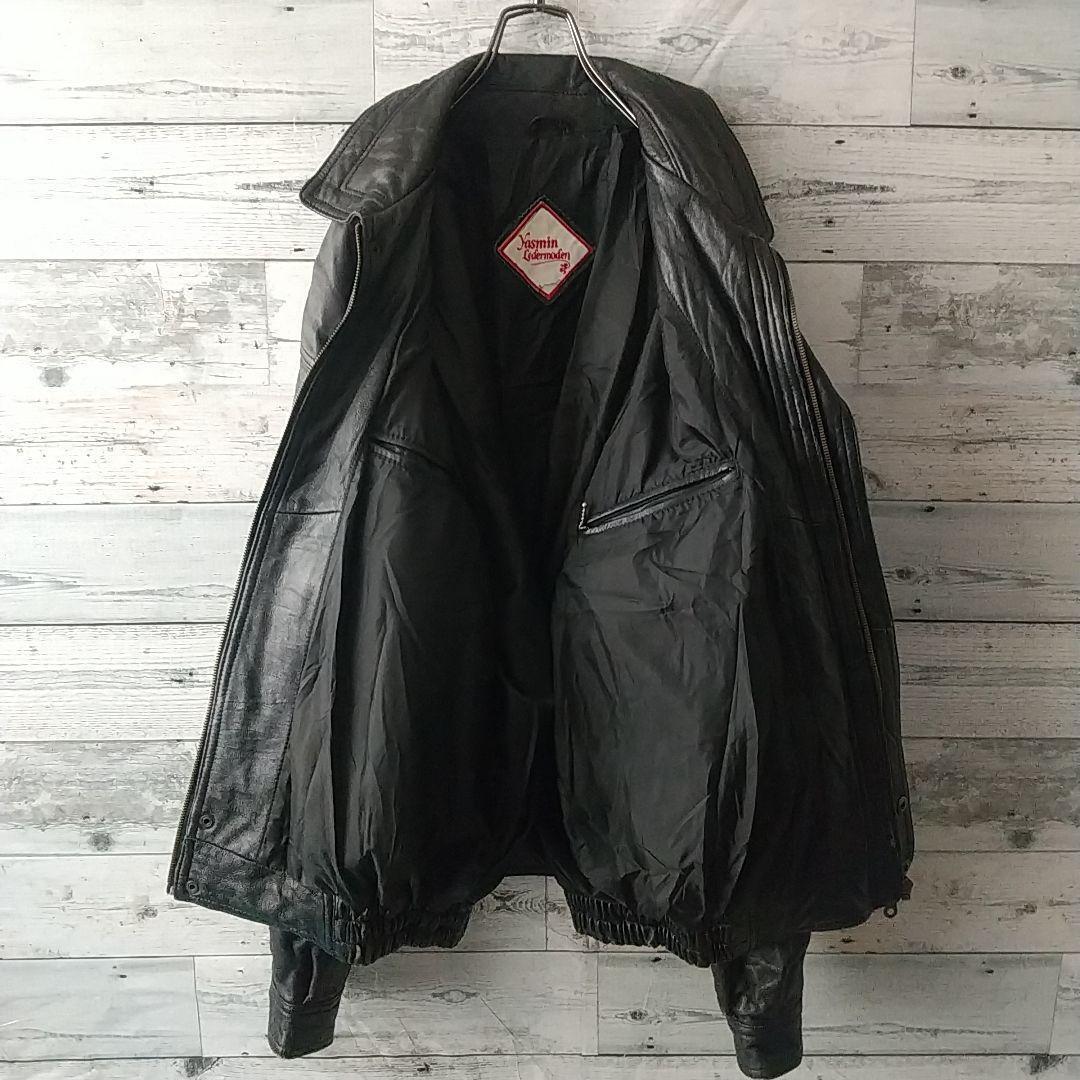 goodデザイン☆柔らかめ☆カウレザー 本革 レザージャケット L ブラック