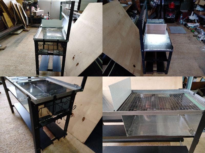 焚き火台テーブル バーベキューテーブル 一体型 ステンレスコンロ 変形合体 自作