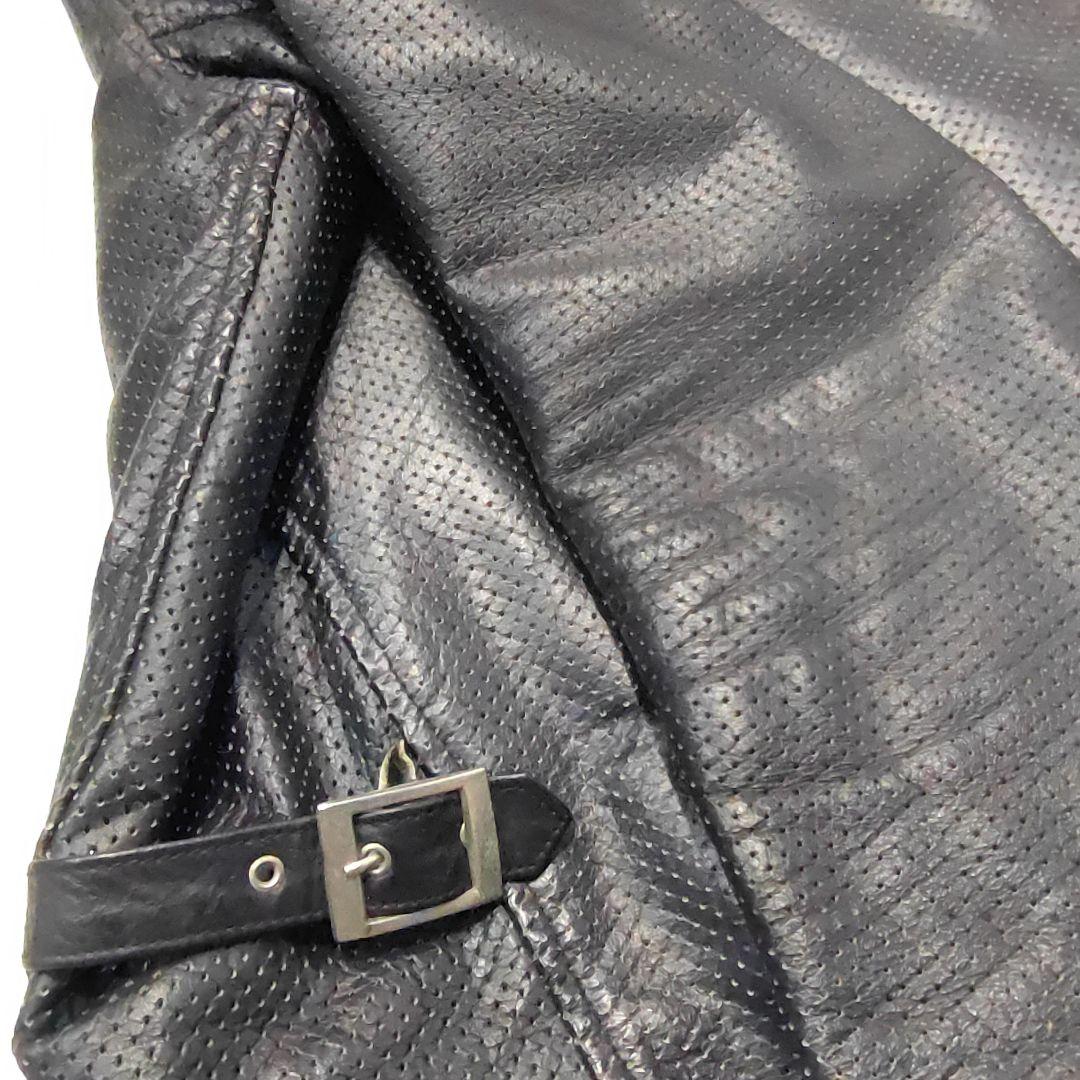 【HORNWORKS シングルライダース】パンチングレザー レザージャケット