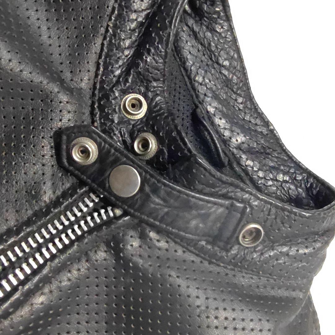 【HORNWORKS シングルライダース】パンチングレザー レザージャケット