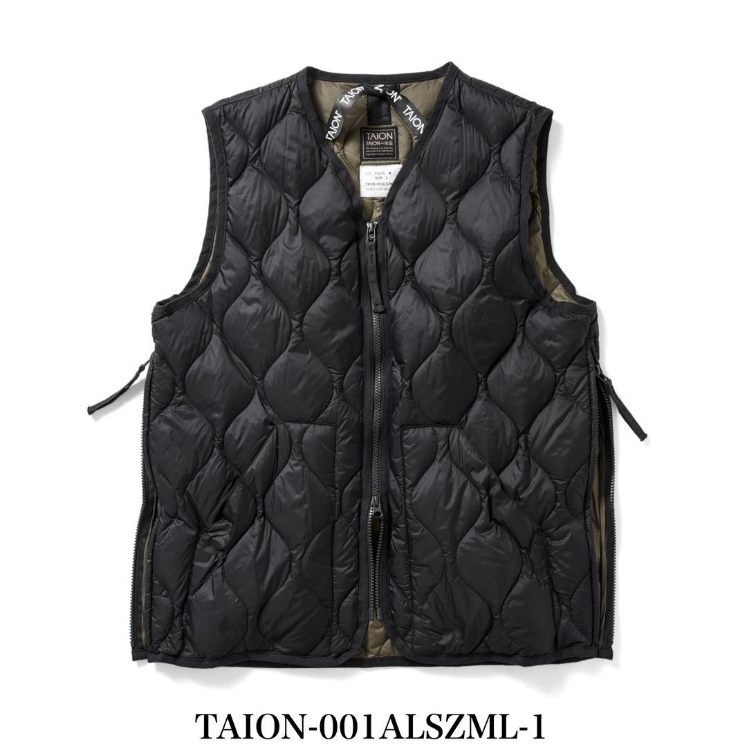 ほぼ新品【TAION】ミリタリー VネックWジップ ダウンベスト（ソフトシェル）