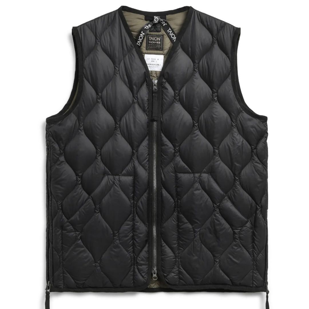 ほぼ新品【TAION】ミリタリー VネックWジップ ダウンベスト（ソフトシェル）