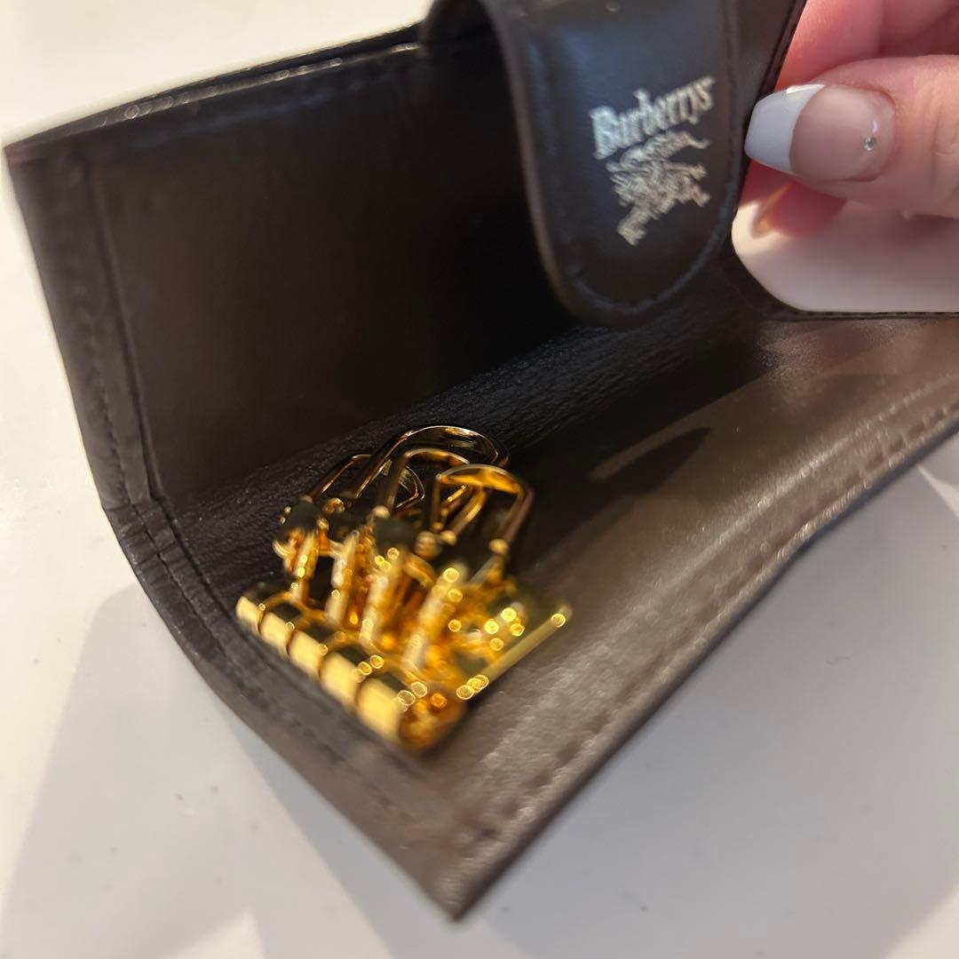 【極美品】バーバリー ノバチェック キーケース キャンバス×レザー ユニセックス