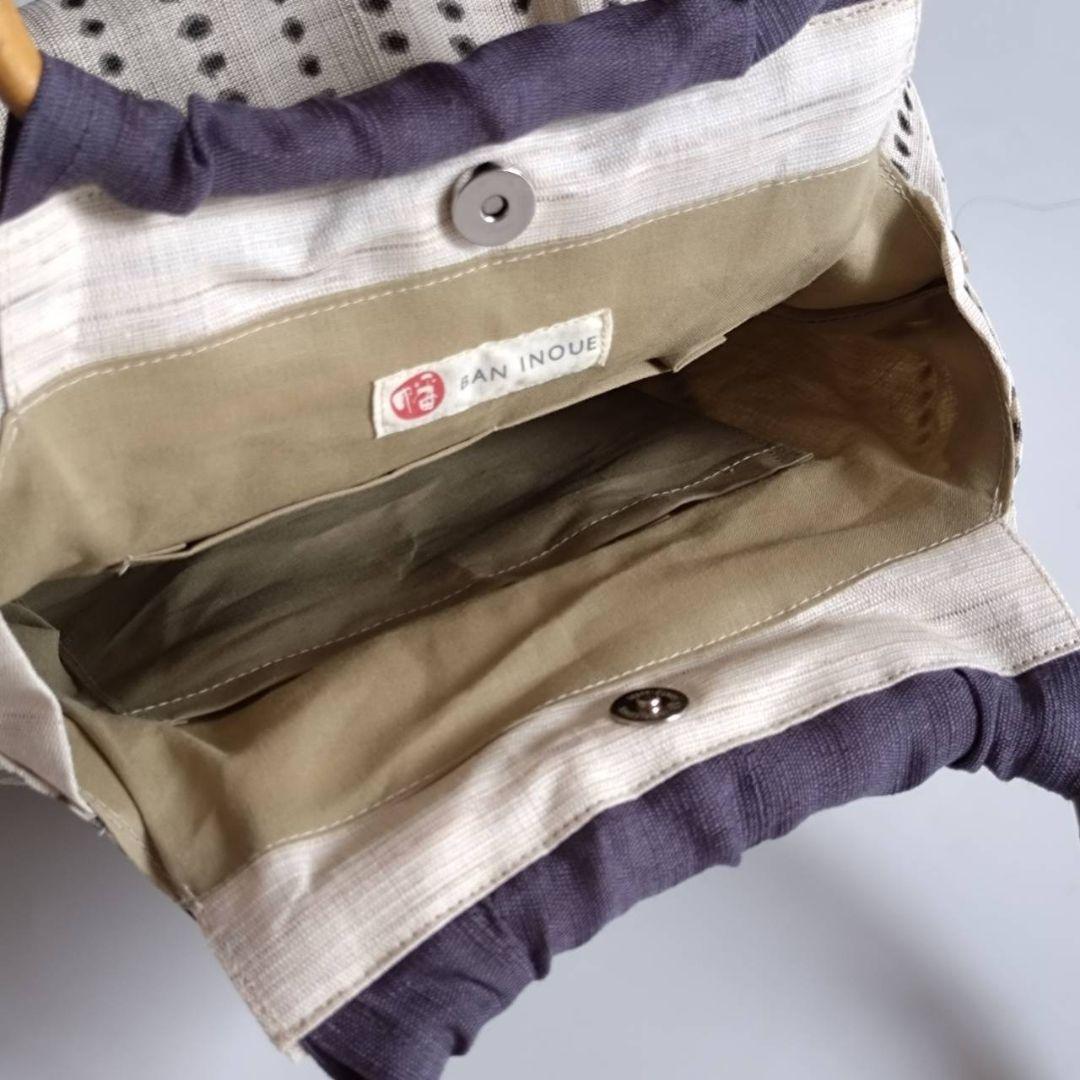 summerセール 手織利麻布 バンブーハンドル豆絞りバック