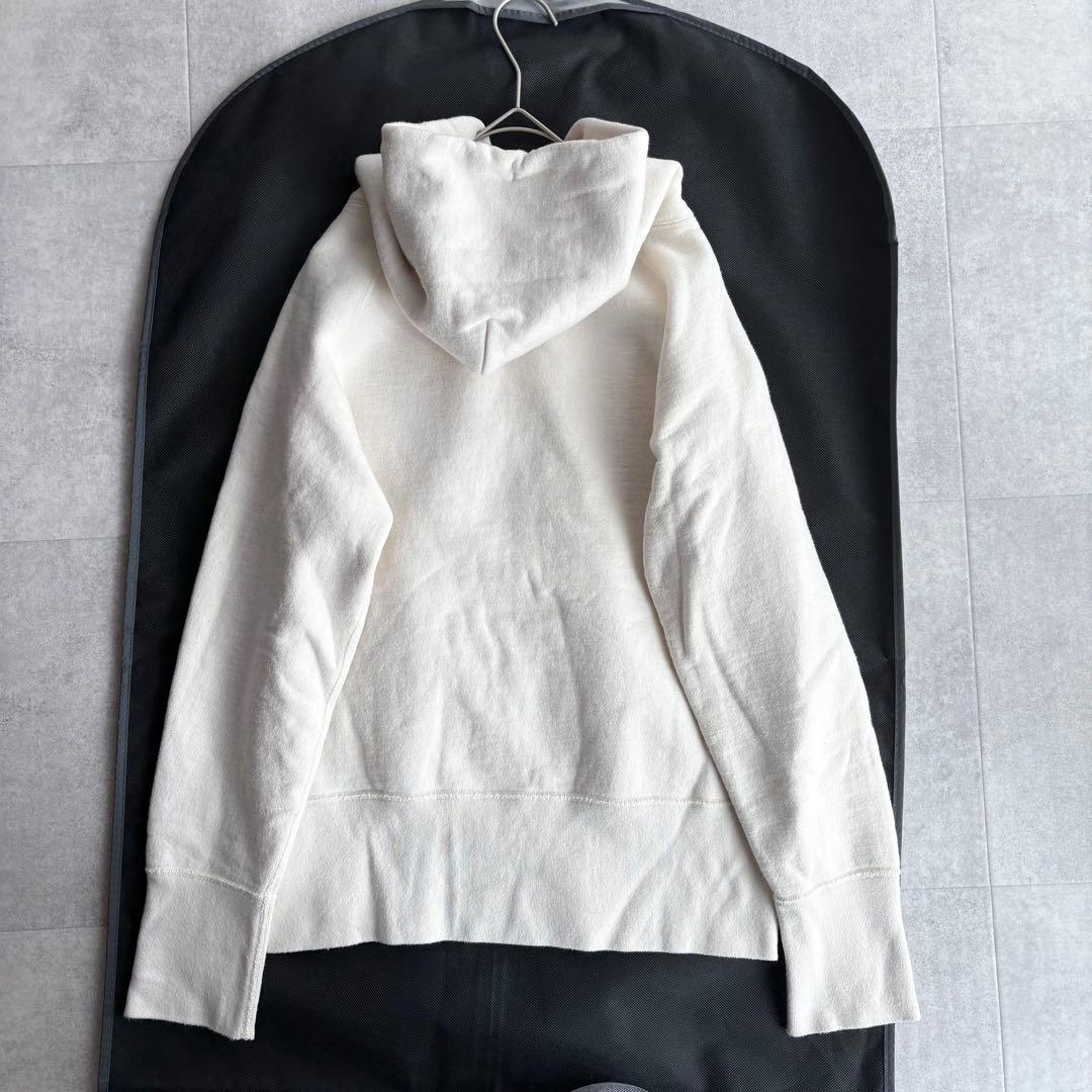 希少サイズ✨ドレステリア 吊裏毛ジップアップパーカー ロゴ 刺繍 アイボリー 4