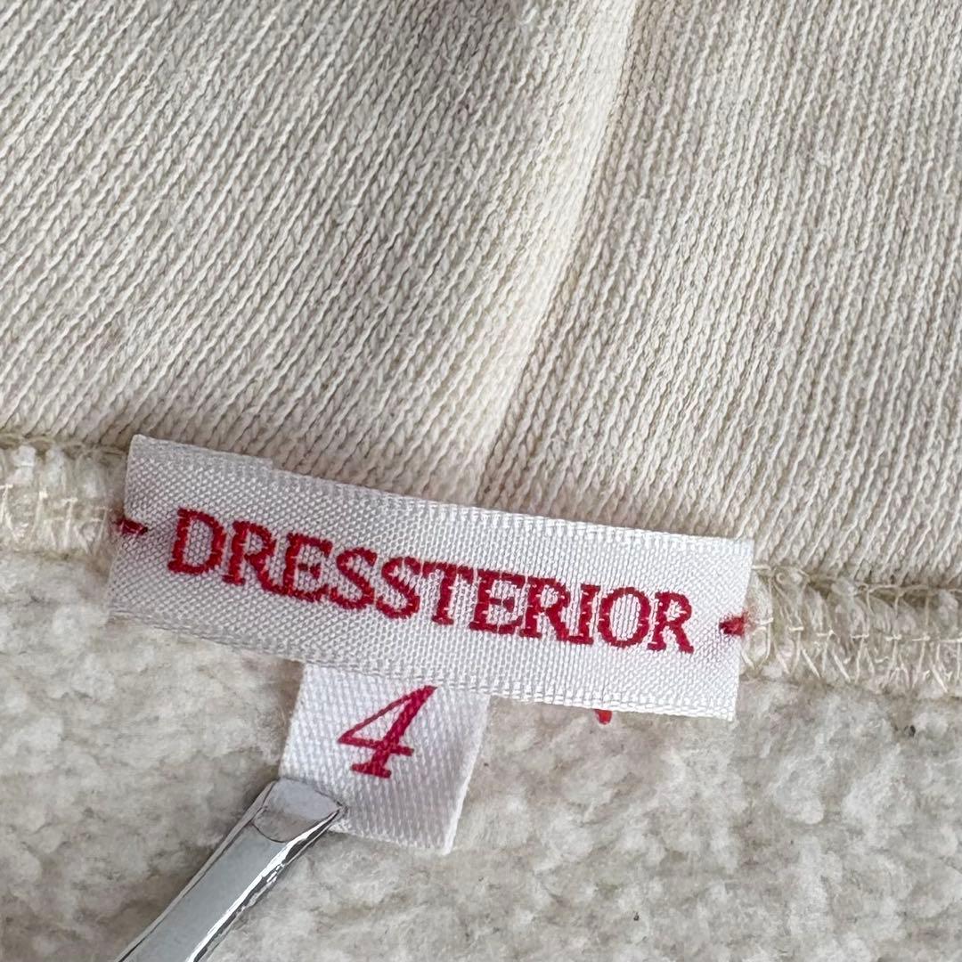 希少サイズ✨ドレステリア 吊裏毛ジップアップパーカー ロゴ 刺繍 アイボリー 4