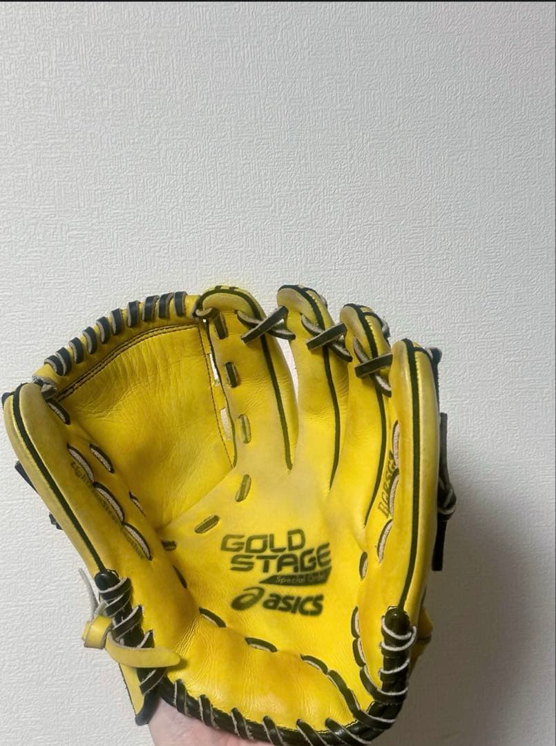 asics GOLD STAGE グローブ イエロー オーダーメイド