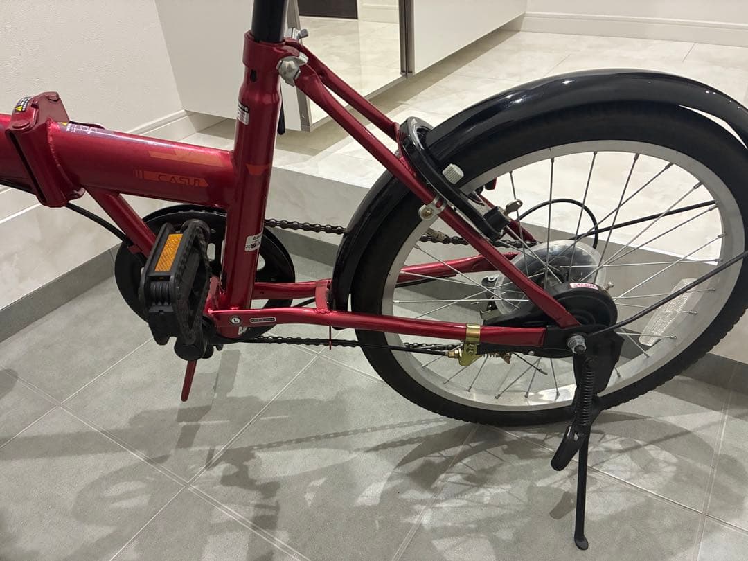 【美品】あさひ　折り畳み自転車　カジュリーフォールディング 206-L