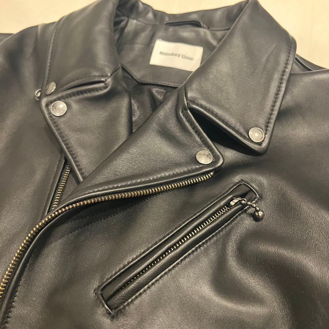 新品＜monkeytime＞シープレザーオーバーサイズダブルライダースジャケット