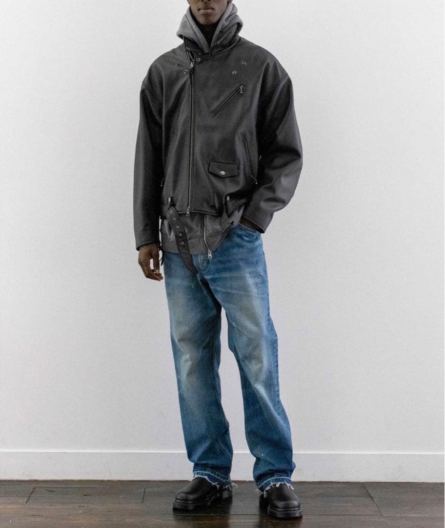 新品＜monkeytime＞シープレザーオーバーサイズダブルライダースジャケット