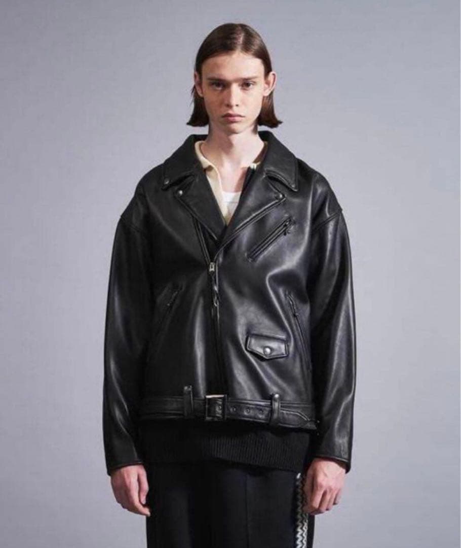 新品＜monkeytime＞シープレザーオーバーサイズダブルライダースジャケット