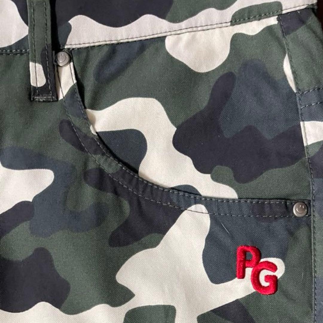 極美品　パーリーゲイツ　パンツ　迷彩　カモ柄　M〜L相当　アーミー　4 白　黒