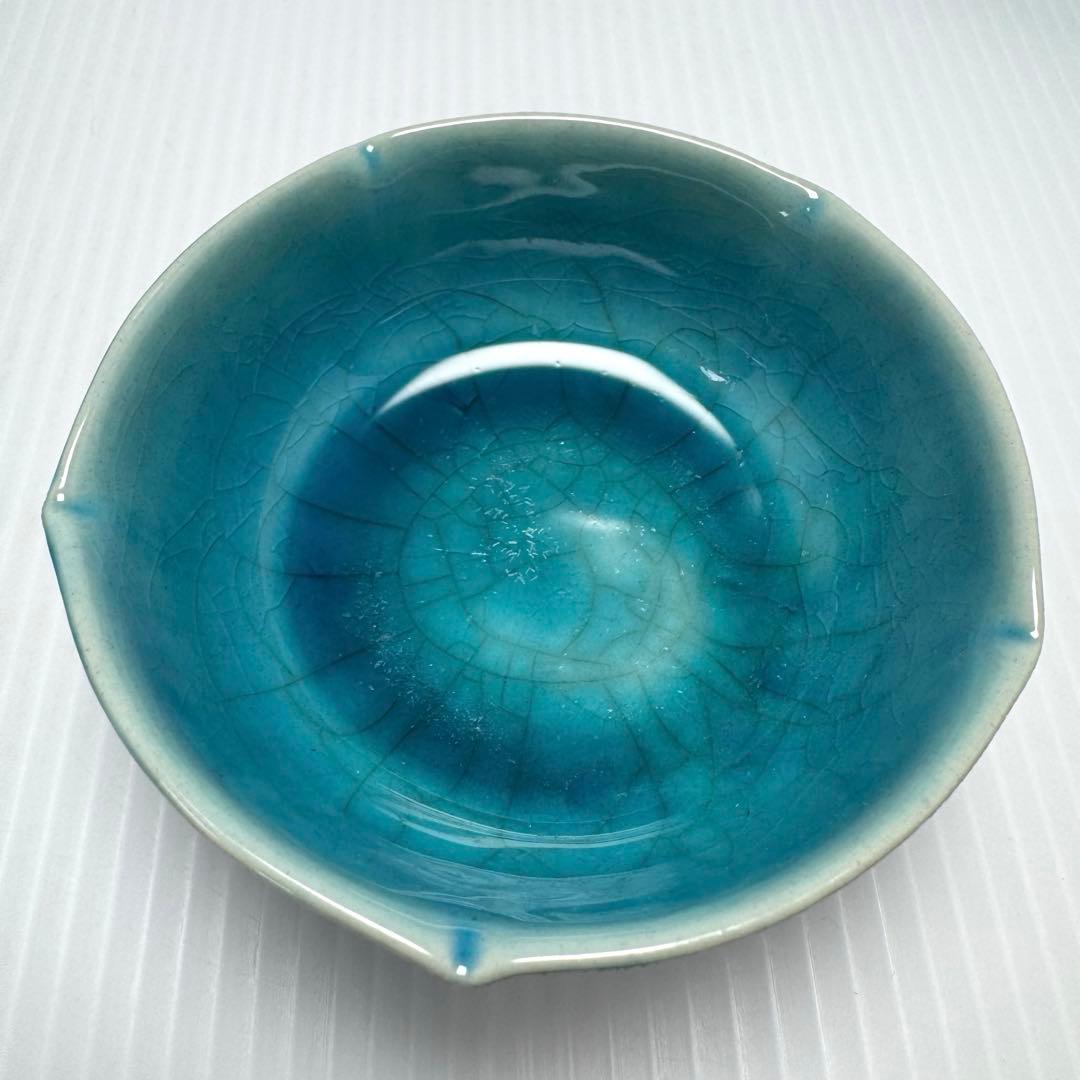 九谷焼 伊豆蔵寿郎 長寿 小鉢 小皿 5客セット 伝統工芸 工芸 食器 青緑