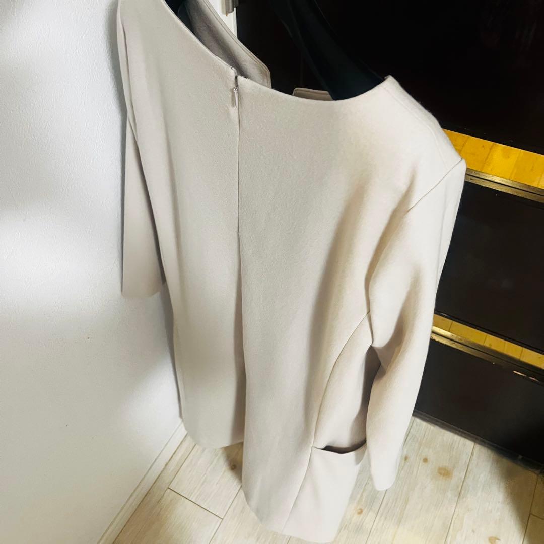 新品☆UNTITLED BIGポケットキーネックウールワンピース/セオリー、ロペ