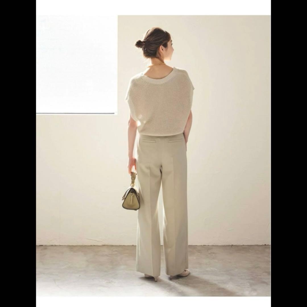 NOBLE ノーブルNewペーパーヤーンベスト トップス ニット ベージュ