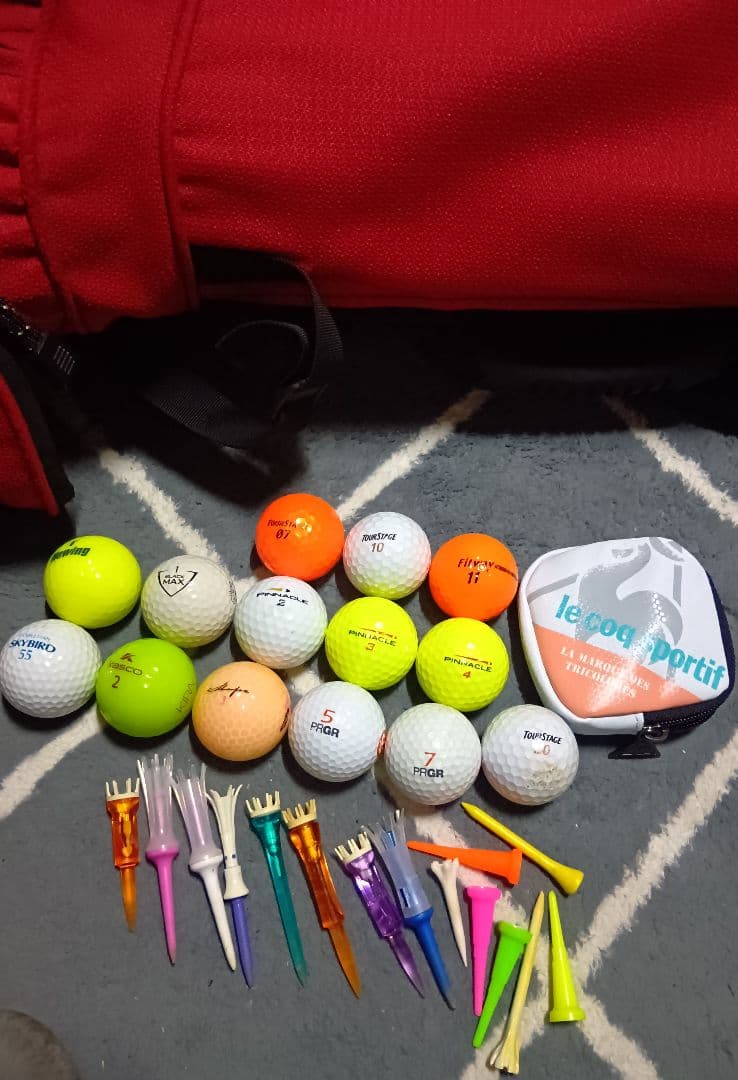 送料込みPING ピン スタンドキャディバッグ 14pcsセット付きレッド