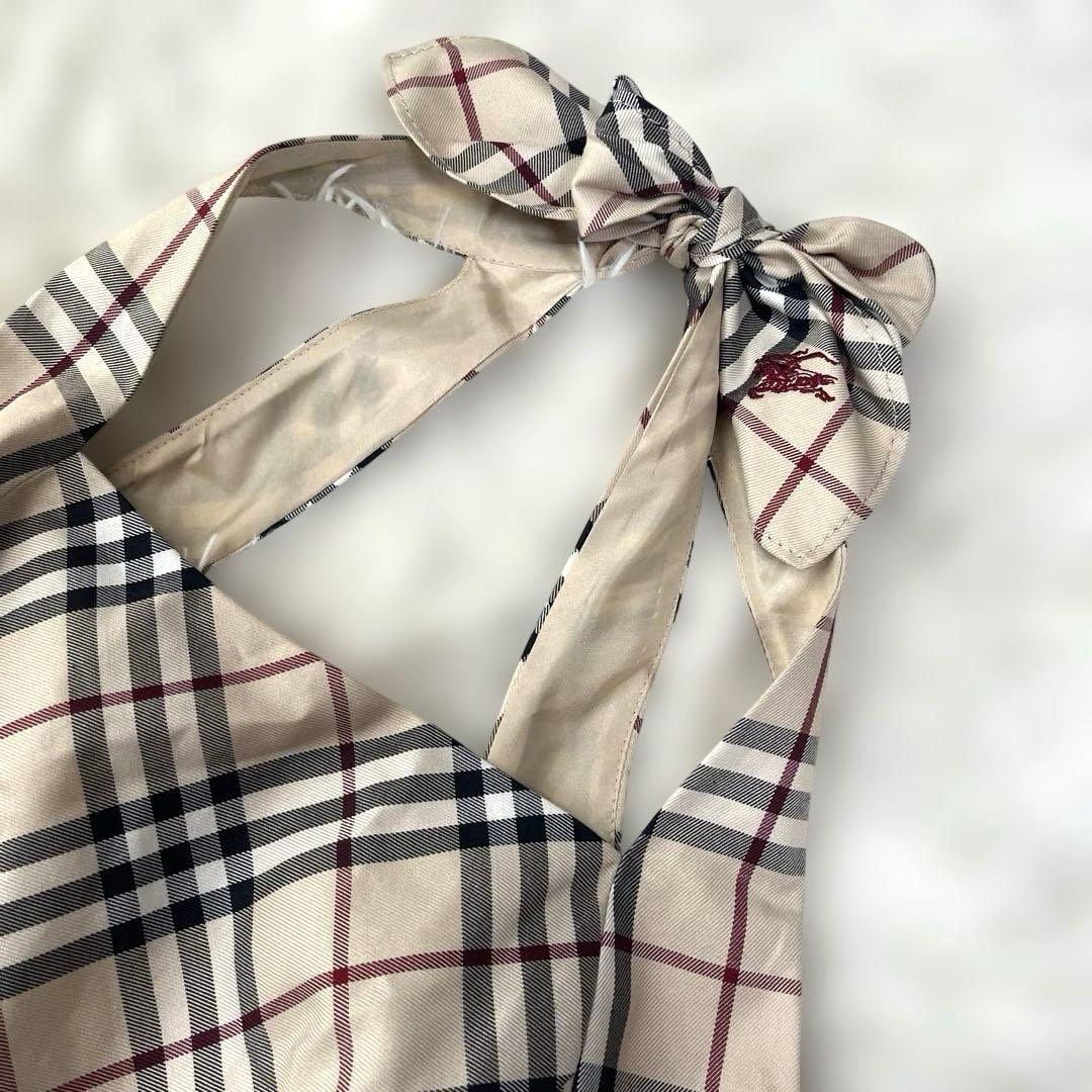 バーバリーブルーレーベル ホルターネックワンピース 36 ノバチェック