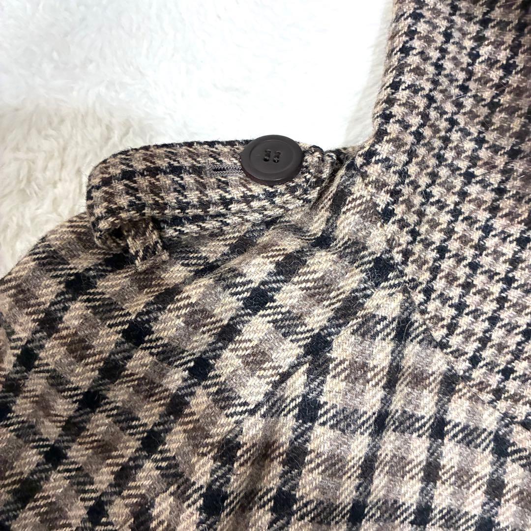 Flammeum ポンチョ グレンチェック ダブルジップ ゆったり