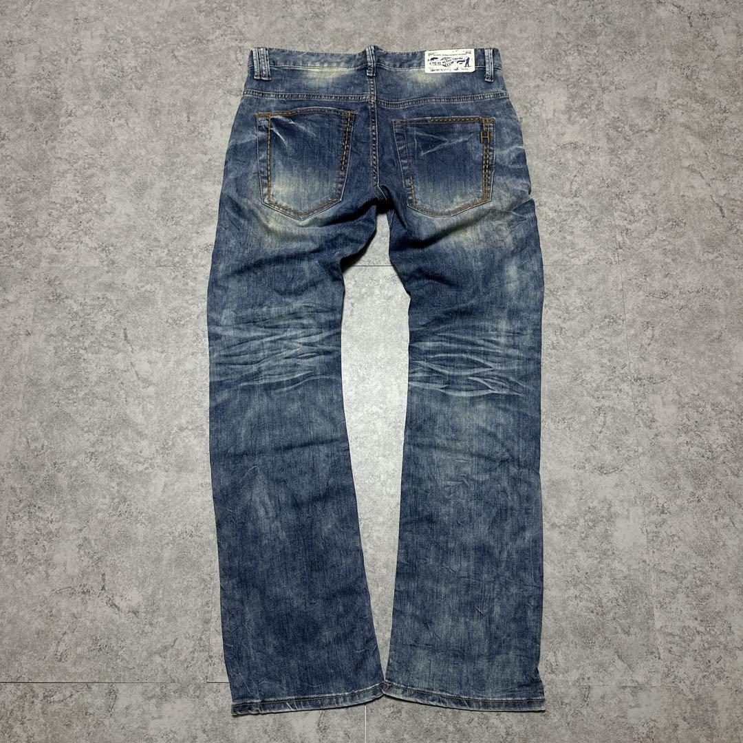 00s【archive】グランジデニムパンツ/Y2K/鬼ヒゲ/ハチノス/ギャル男