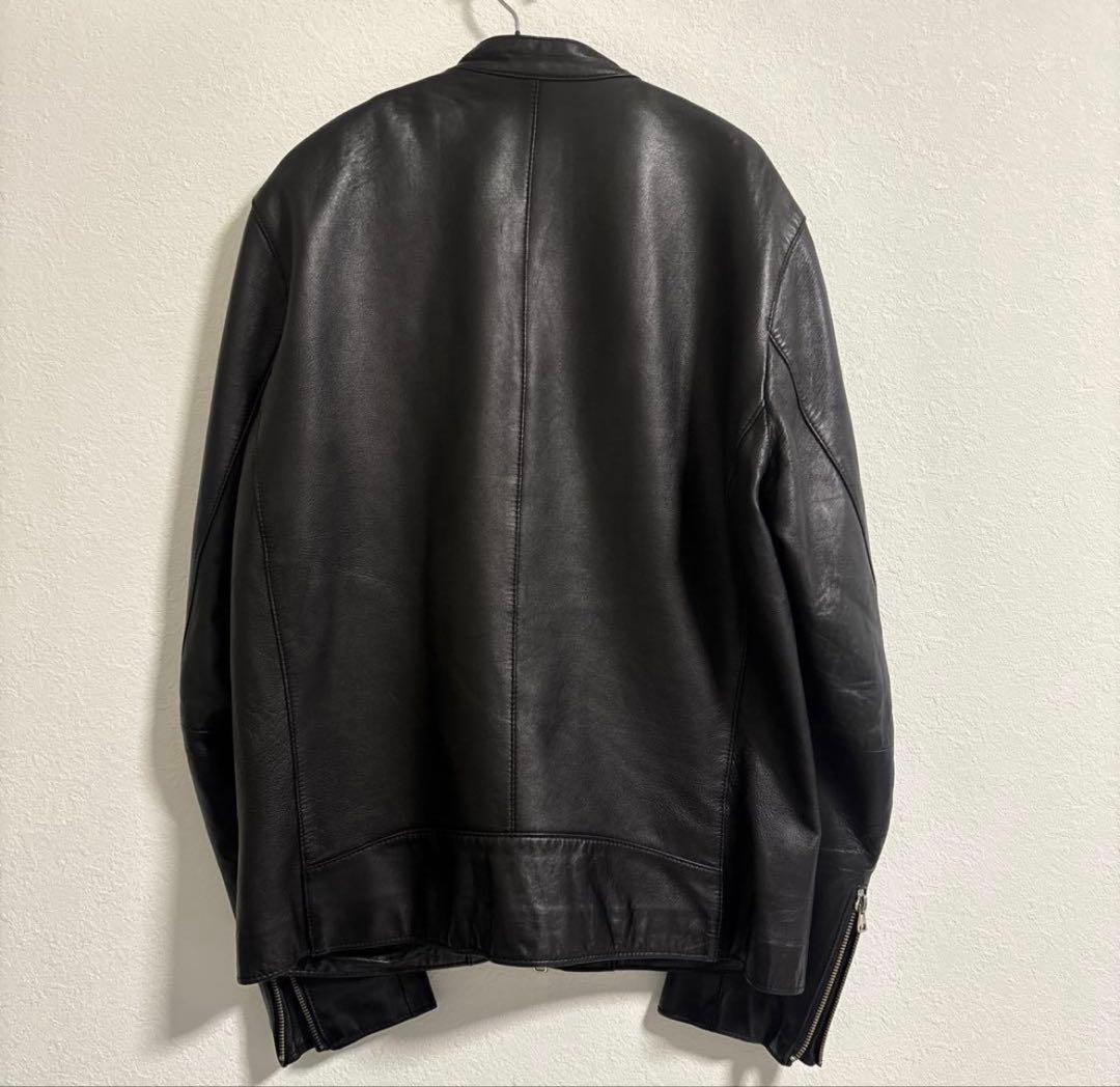 【STUDIOUS】美品ラムレザーシングルライダースブ ルゾン　サイズ3