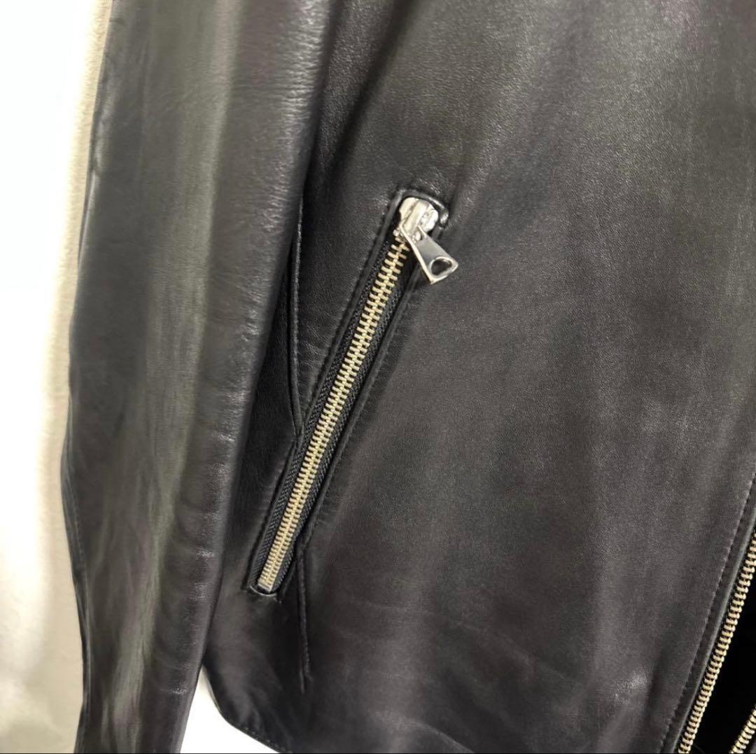 【STUDIOUS】美品ラムレザーシングルライダースブ ルゾン　サイズ3